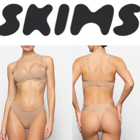 SKIMS LIGHTLY LINED WIRELESS BRA IN OCHRE SIZE 38DD NWT $60 - Picture 2 of 11